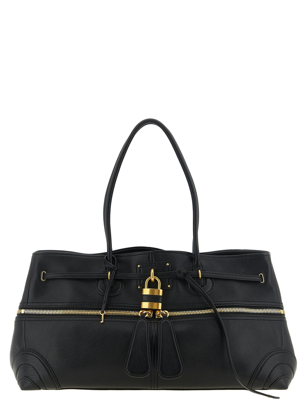 Black Lamb Leather Shoulder Bag